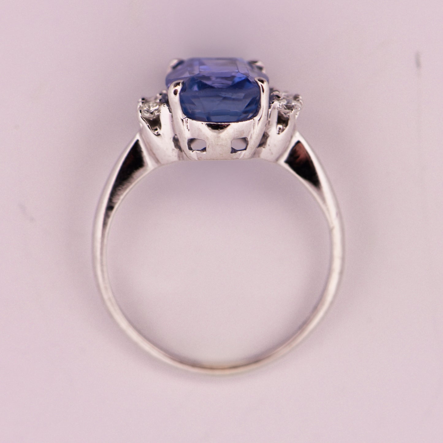 Vintage Ceylon Sapphire & Diamond Engagement Ring