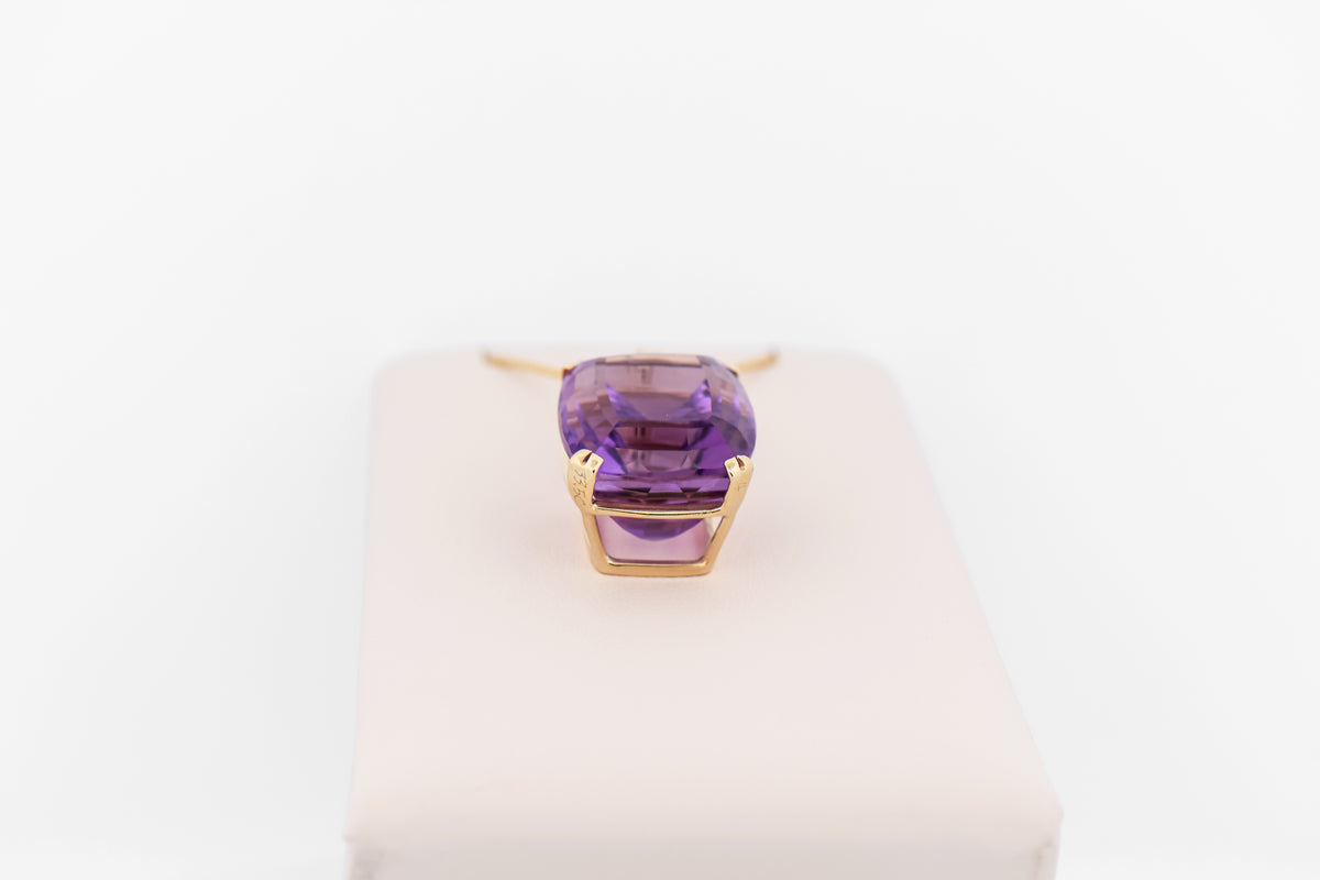 Chunky Amethyst Solitaire Pendant Enhancer - 33cts!