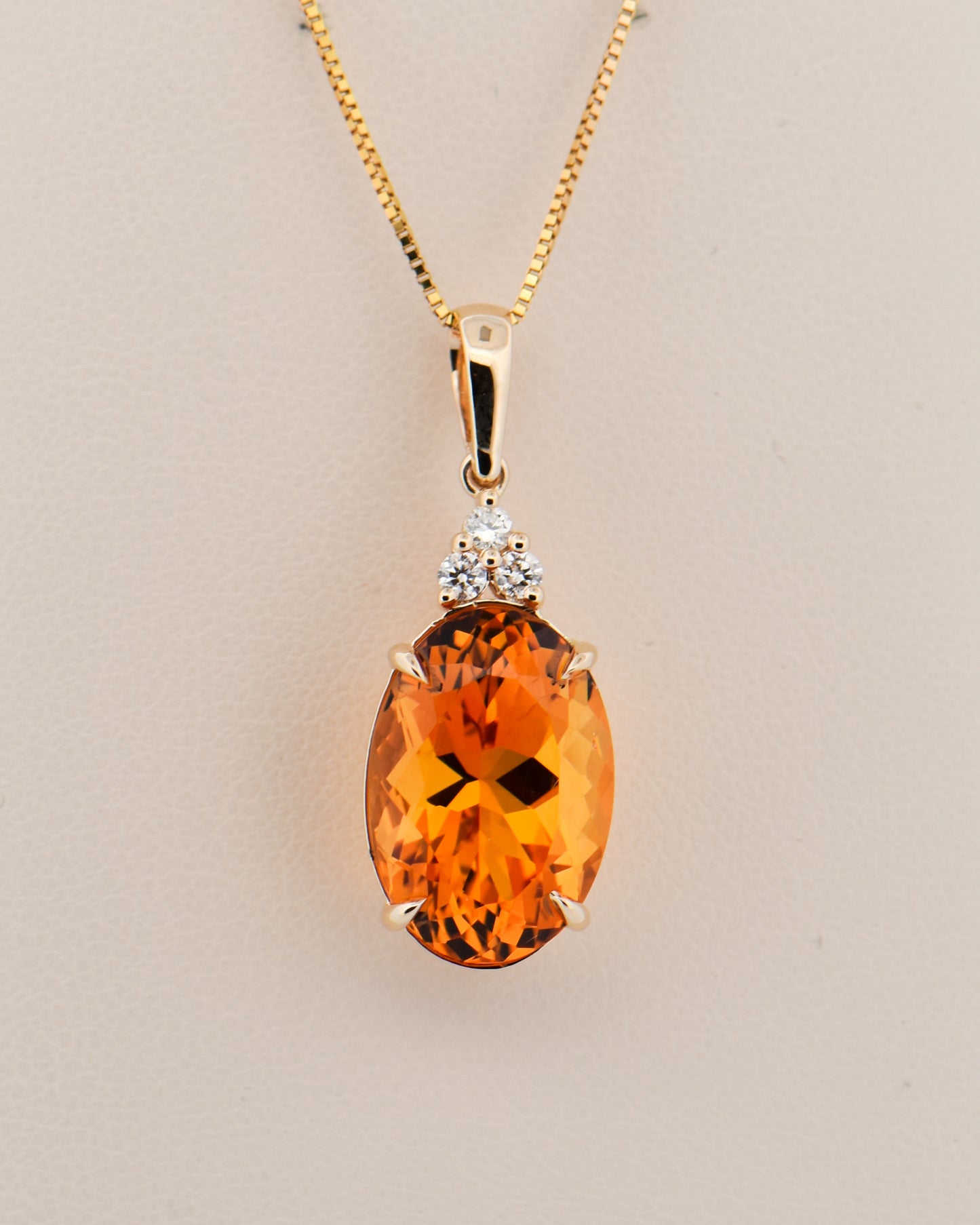 Top Quality Oval Citrine & Diamond Pendant