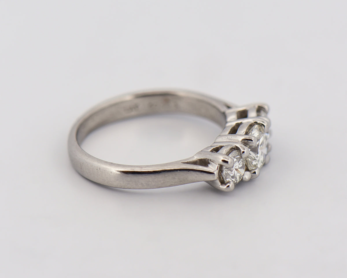 Classic Platinum & Diamond 3-Stone Ring 1ctw