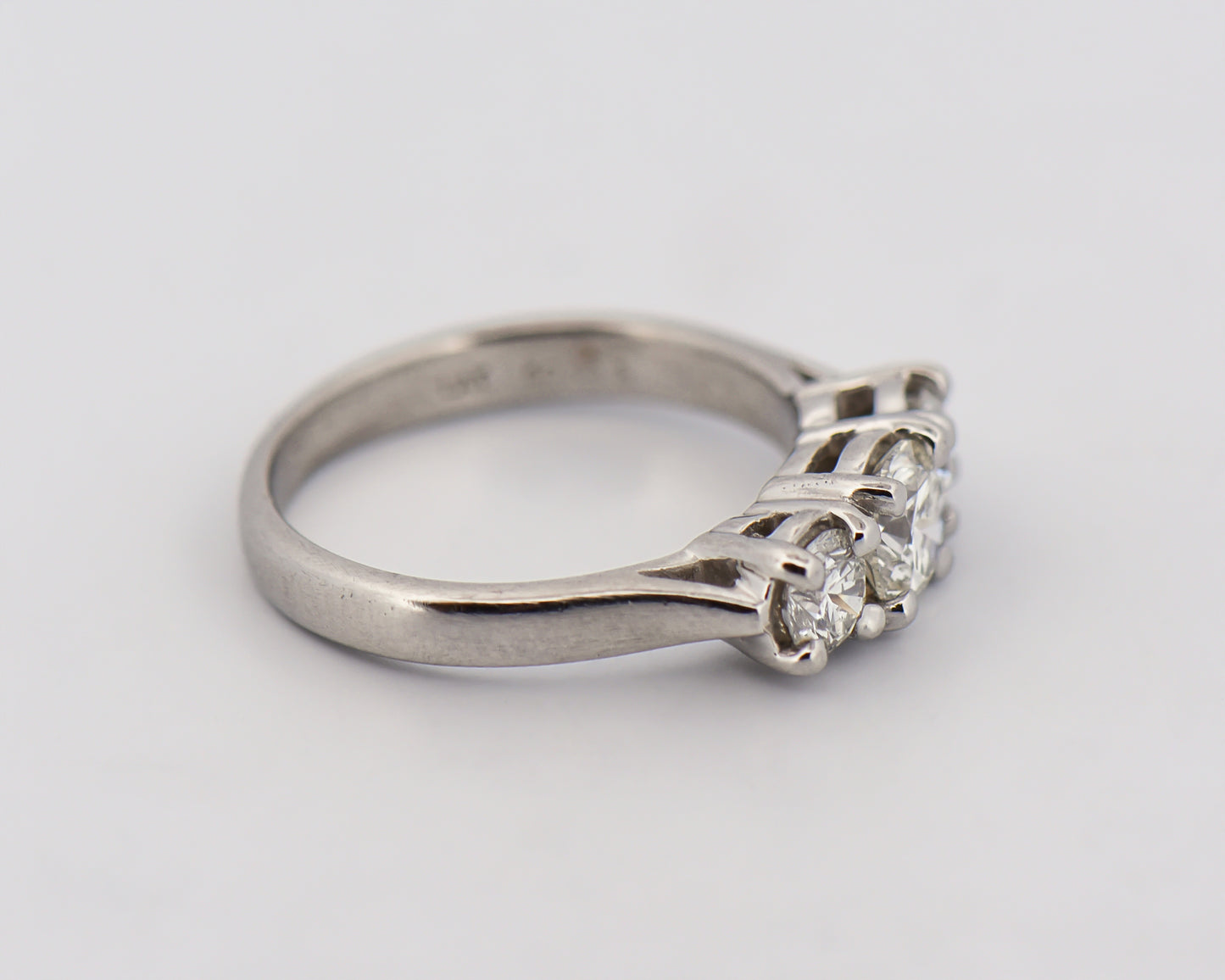 Classic Platinum & Diamond 3-Stone Ring 1ctw