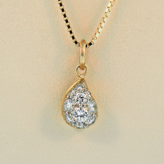 Classy Vintage Pave' Diamond Teardrop Pendant
