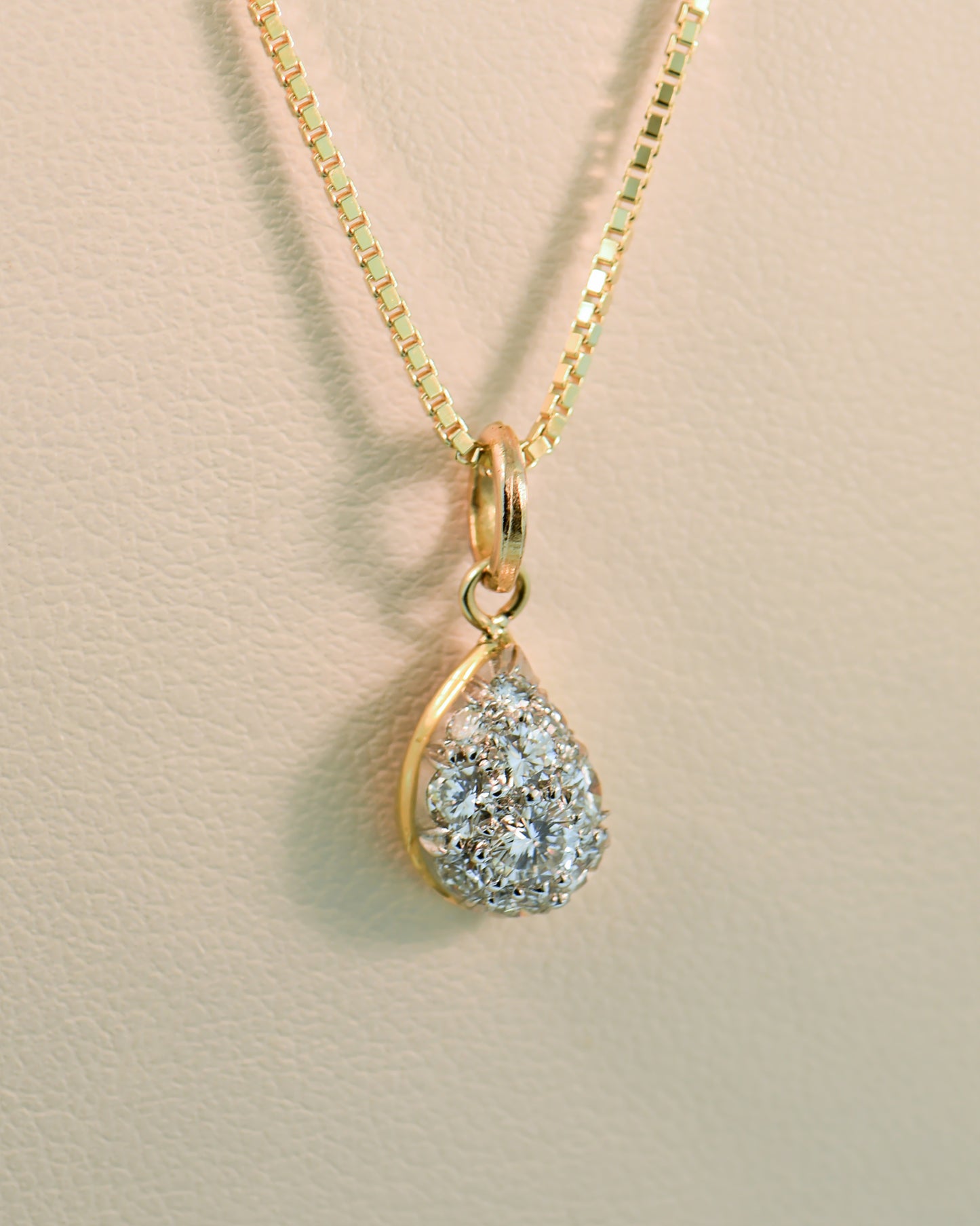 Classy Vintage Pave' Diamond Teardrop Pendant