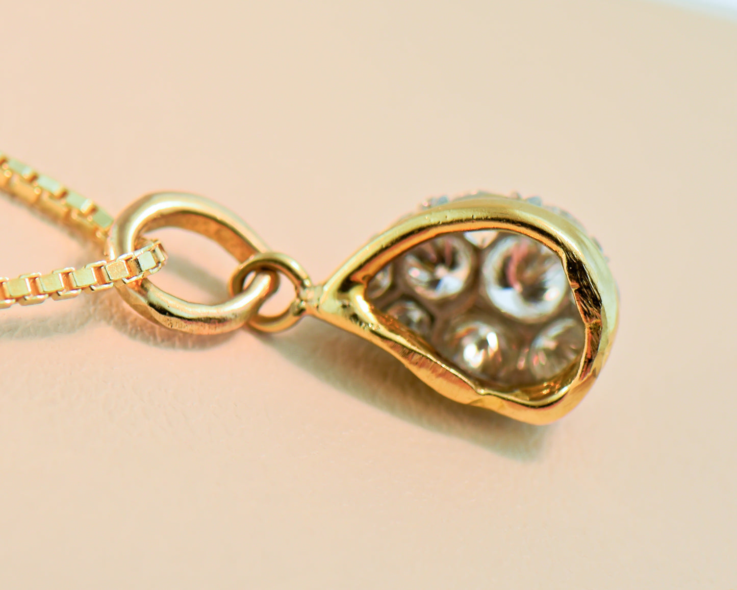 Classy Vintage Pave' Diamond Teardrop Pendant