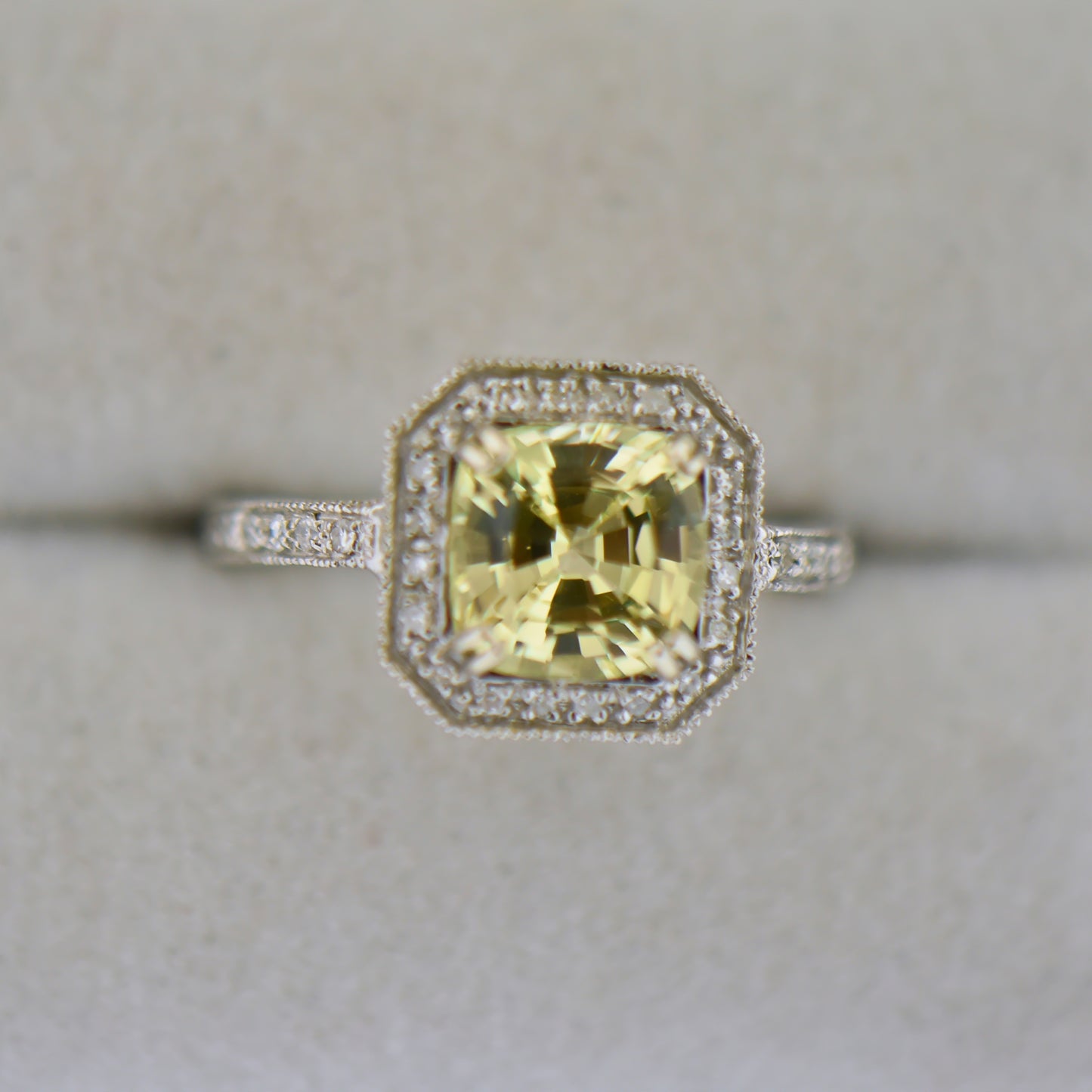 Cushion Yellow Sapphire 2.74ct Lemon Yellow