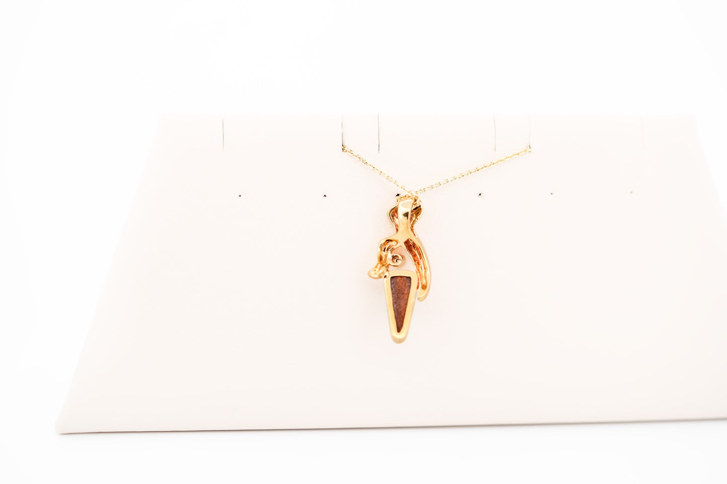 Custom 18k Gold Pendant with Australian Boulder Opal & Diamond