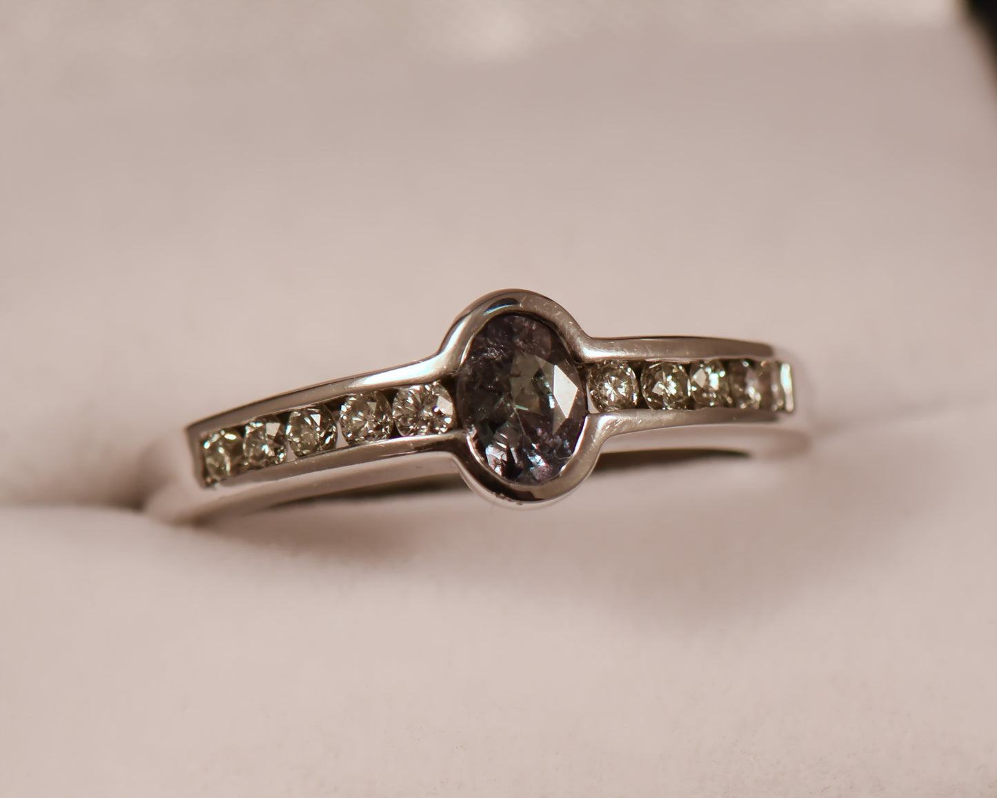 Custom Bezel-Set Natural Alexandrite Ring