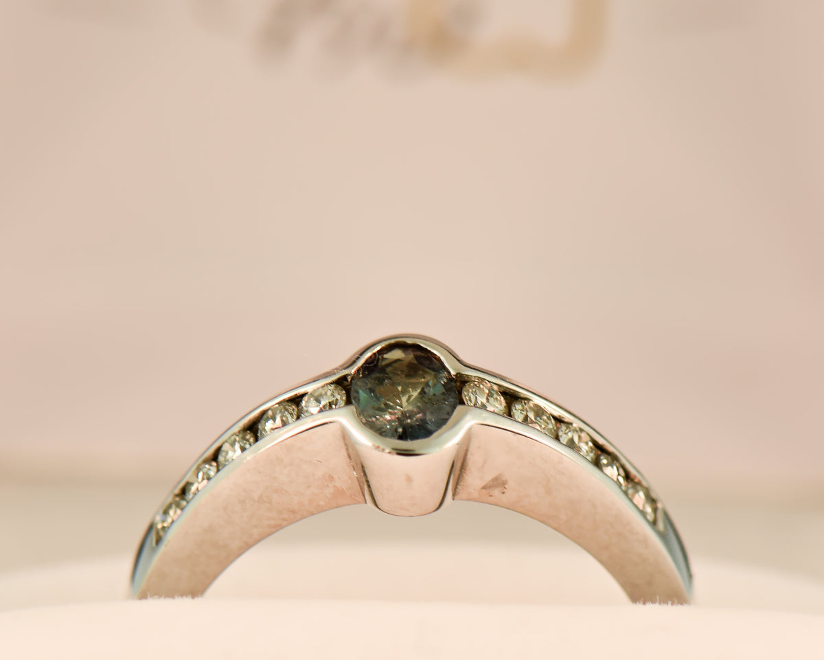 Custom Bezel-Set Natural Alexandrite Ring