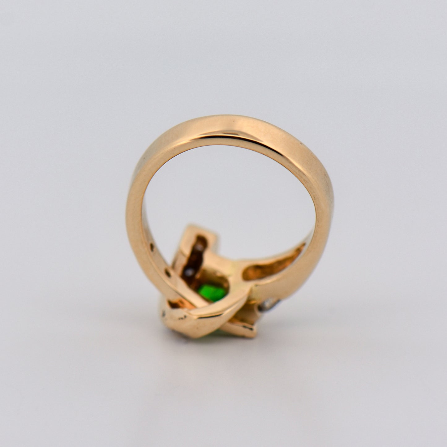 Custom Tsavorite Ring in Freeform Mount