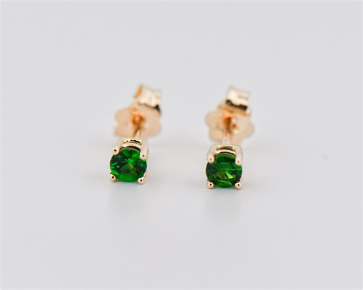 Dainty Tsavorite Stud Earrings - Top Quality
