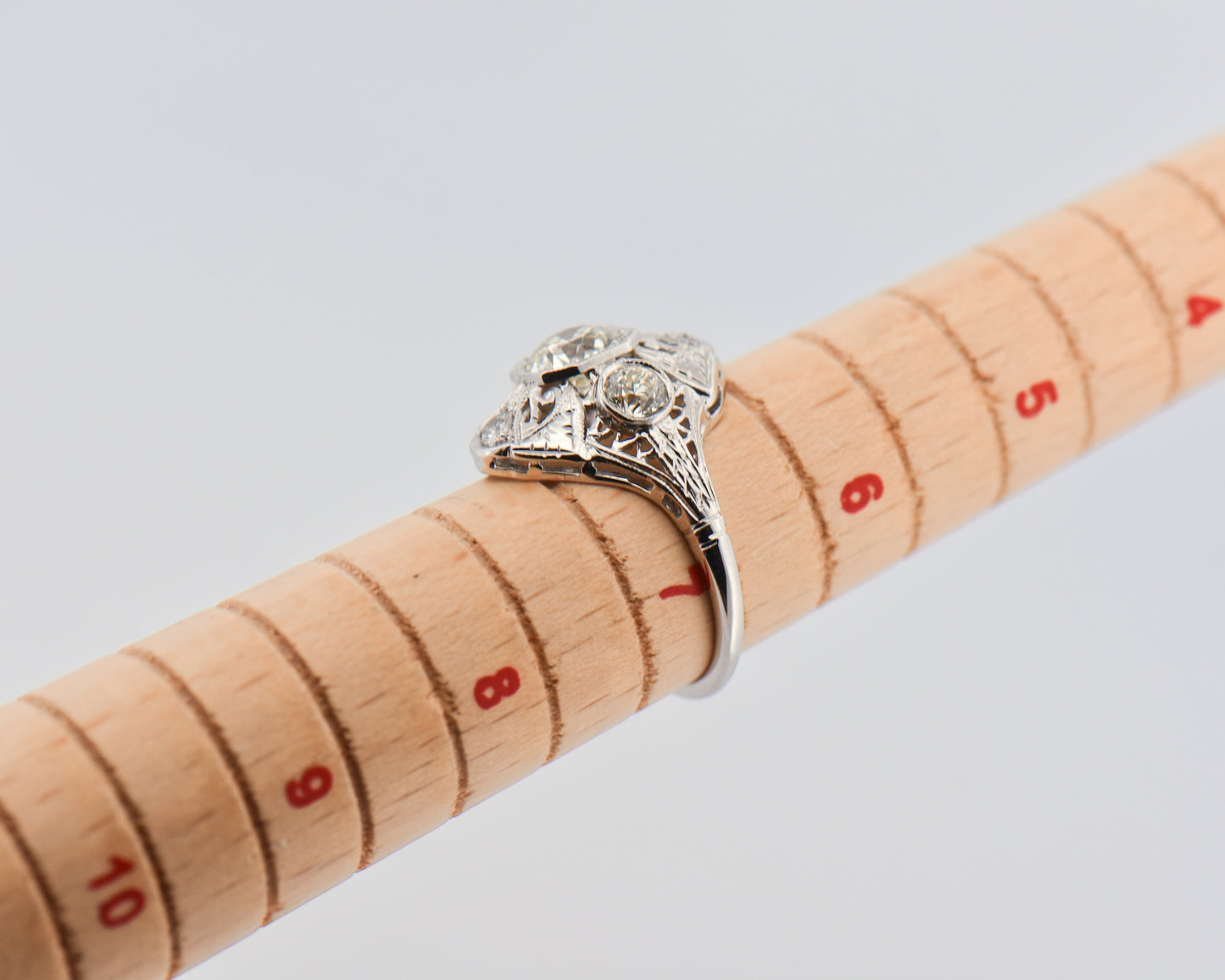 Art Deco Diamond Dinner Ring in White Gold