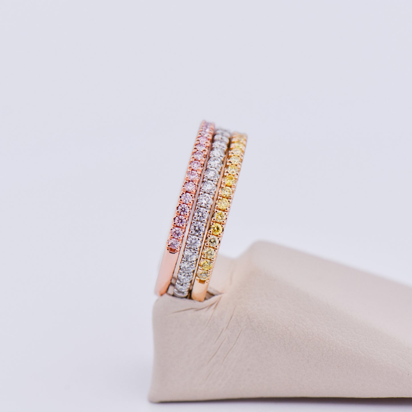 Natural Fancy Color Diamond Stacking Bands
