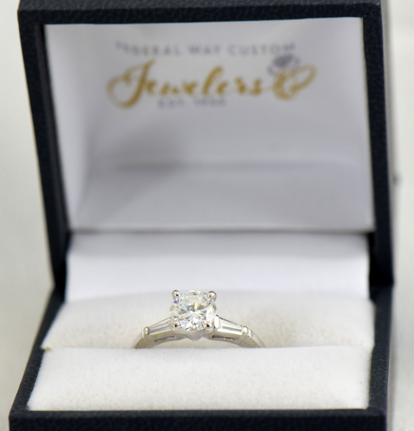 Mid-Century Tiffany Style 1ct Diamond Engagement Ring