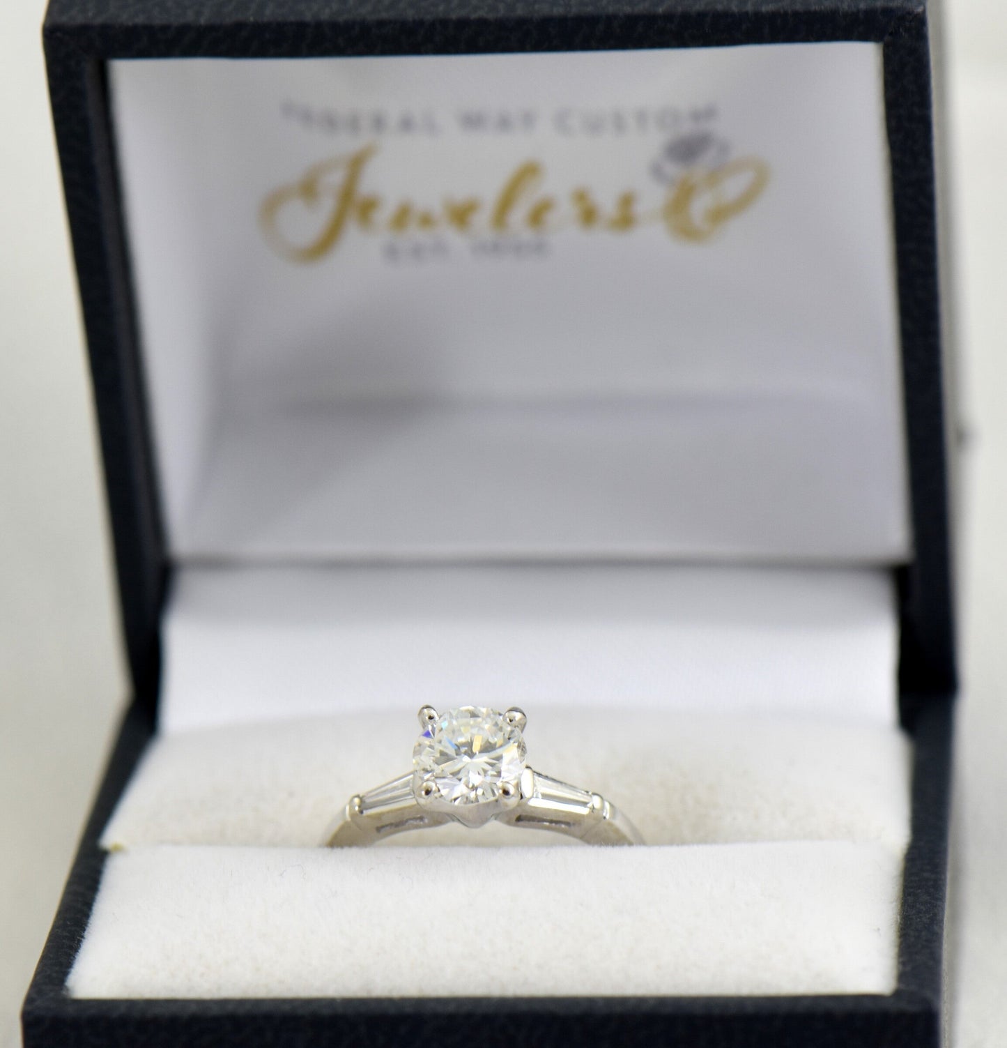 Mid-Century Tiffany Style 1ct Diamond Engagement Ring
