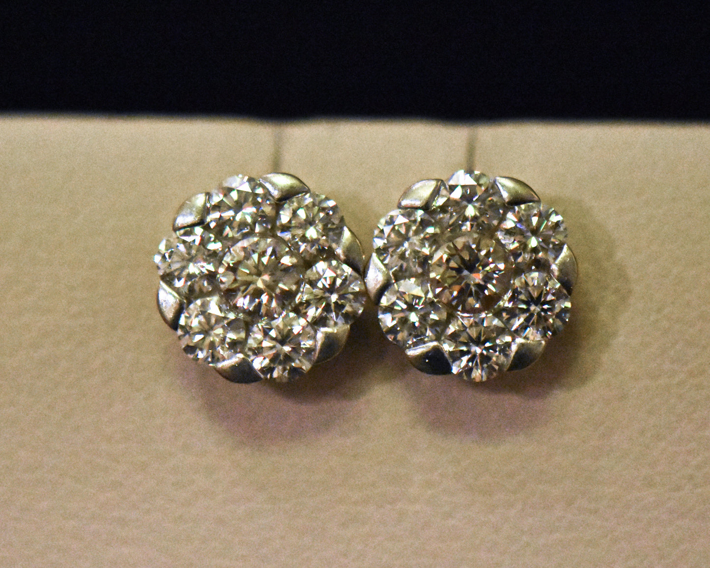 Estate Effy VS Diamond Cluster Stud Earrings