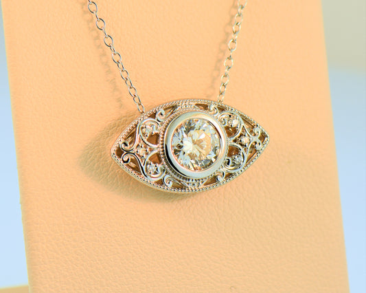 Diamond Eye Necklace with 1ct Center Diamond