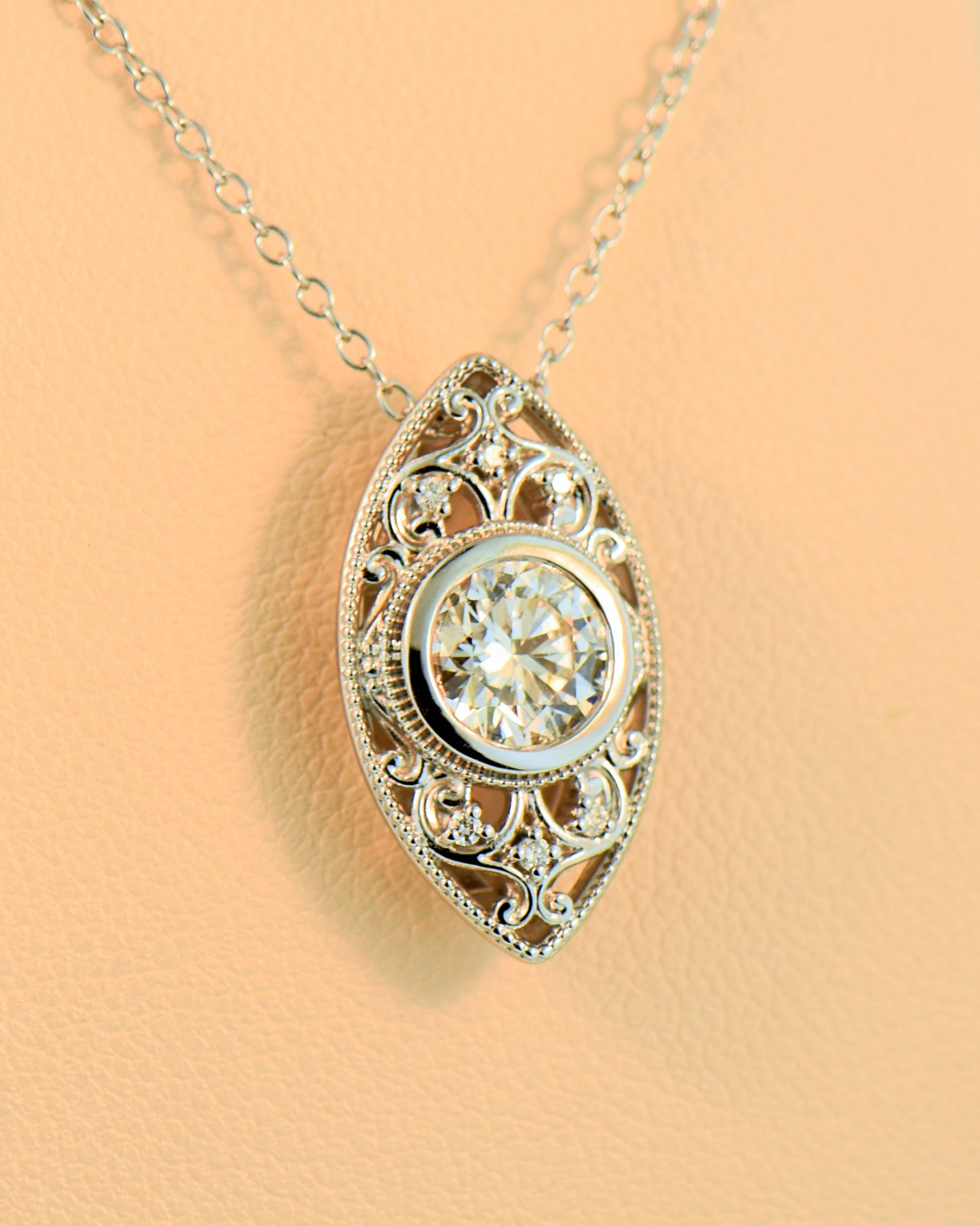 Diamond Eye Necklace with 1ct Center Diamond