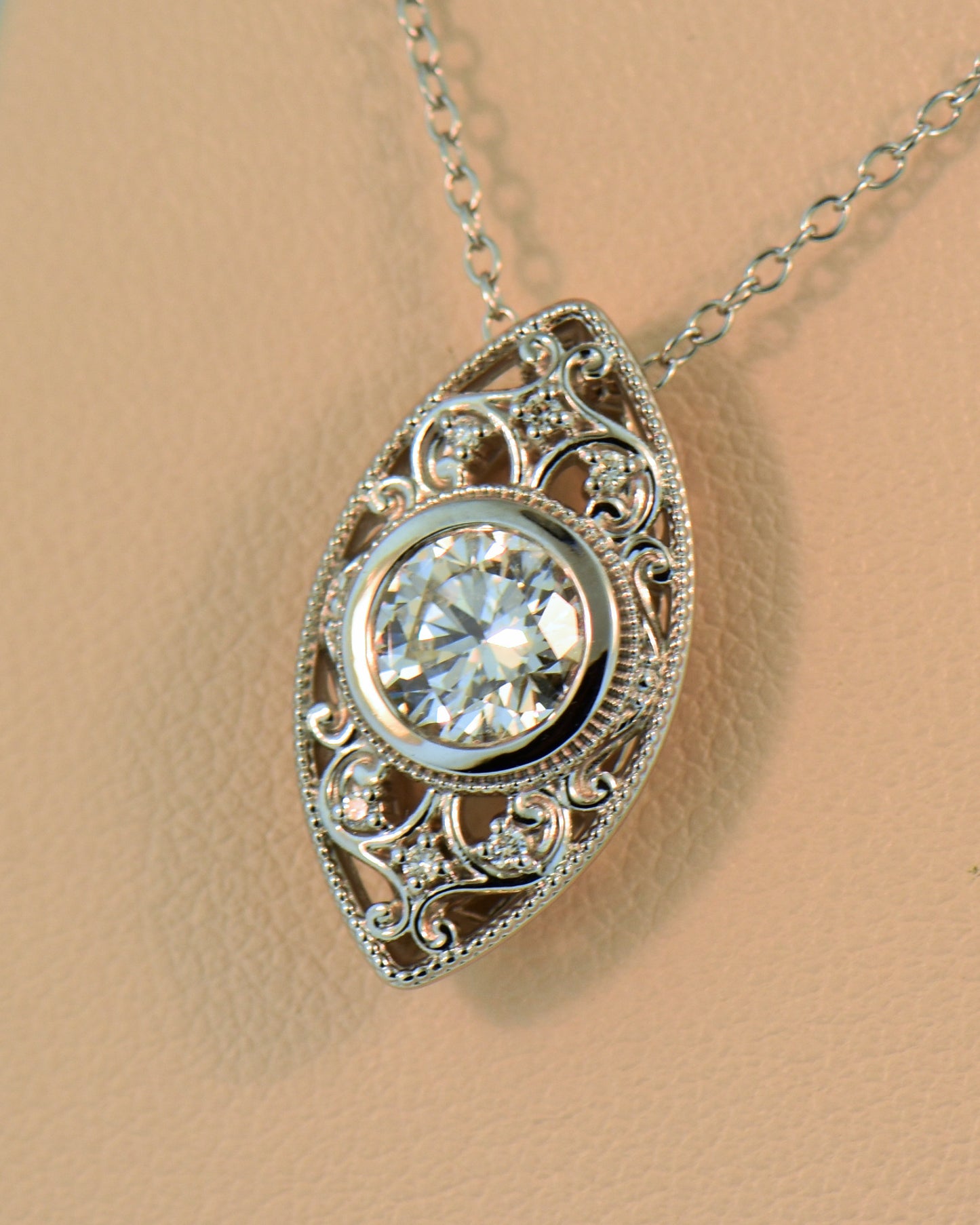 Diamond Eye Necklace with 1ct Center Diamond