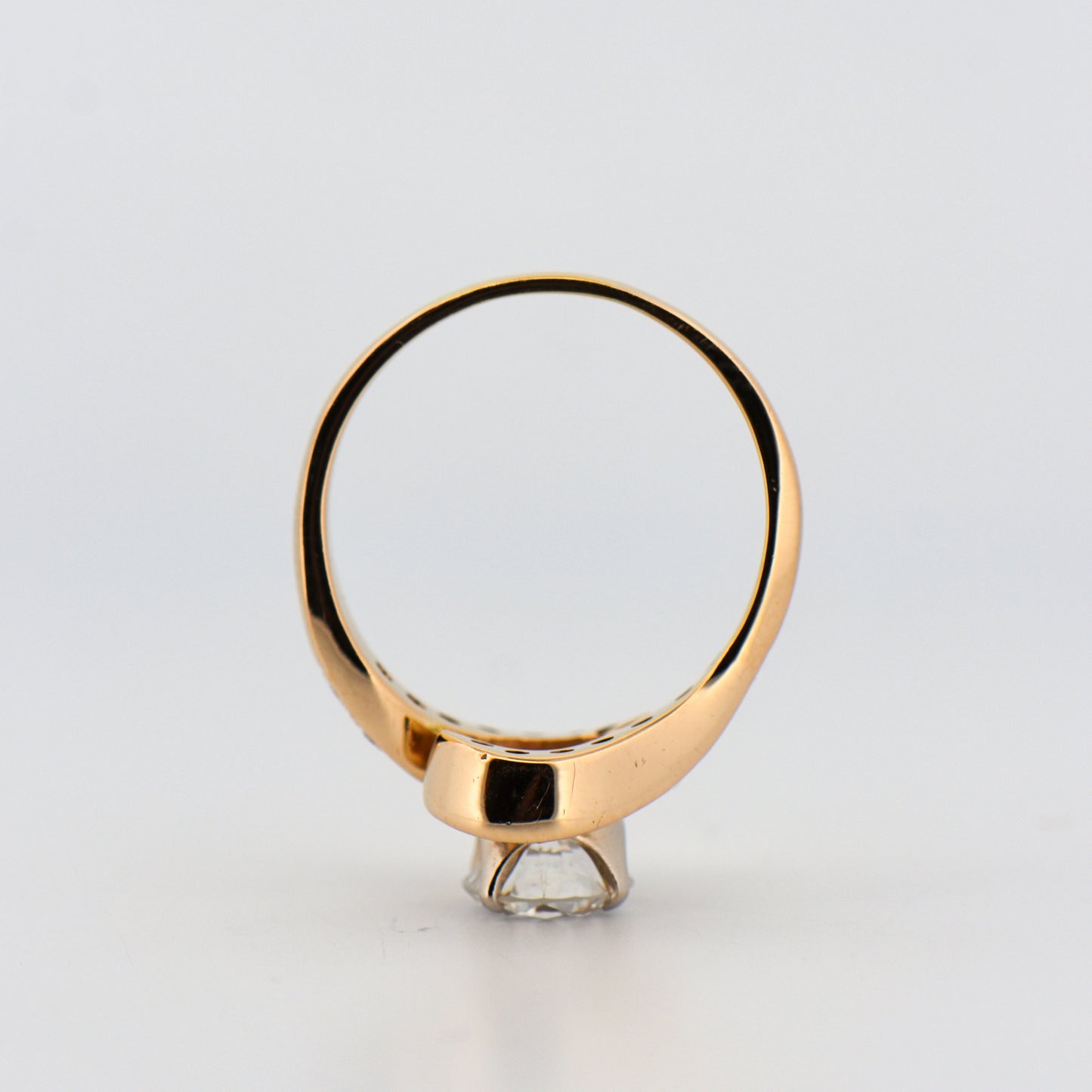 Swirly Gold Engagement Ring with 1.5ct Antique Diamond