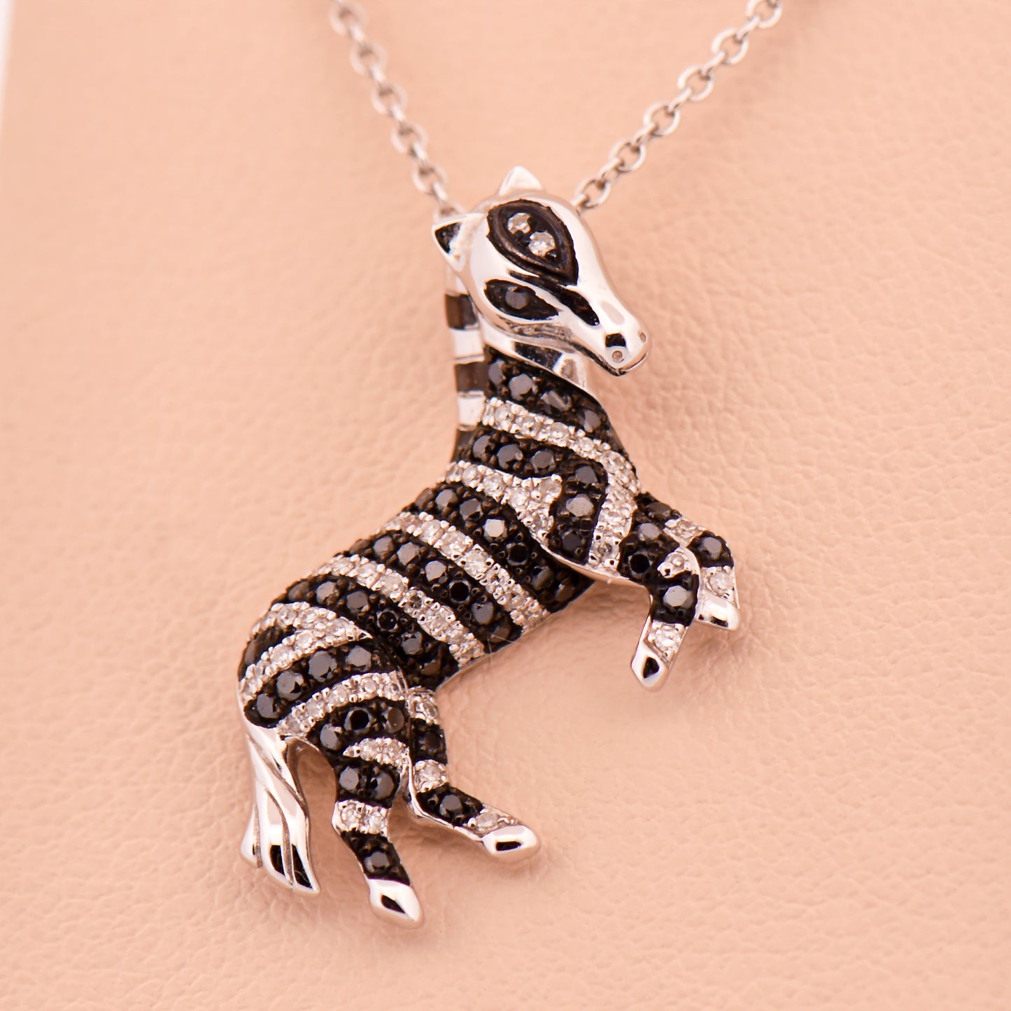 Effy Zebra Pendant with White & Black Diamonds