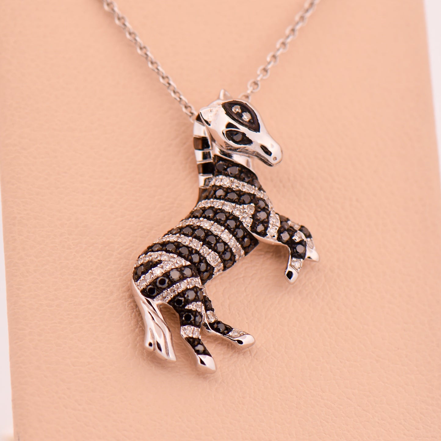 Effy Zebra Pendant with White & Black Diamonds