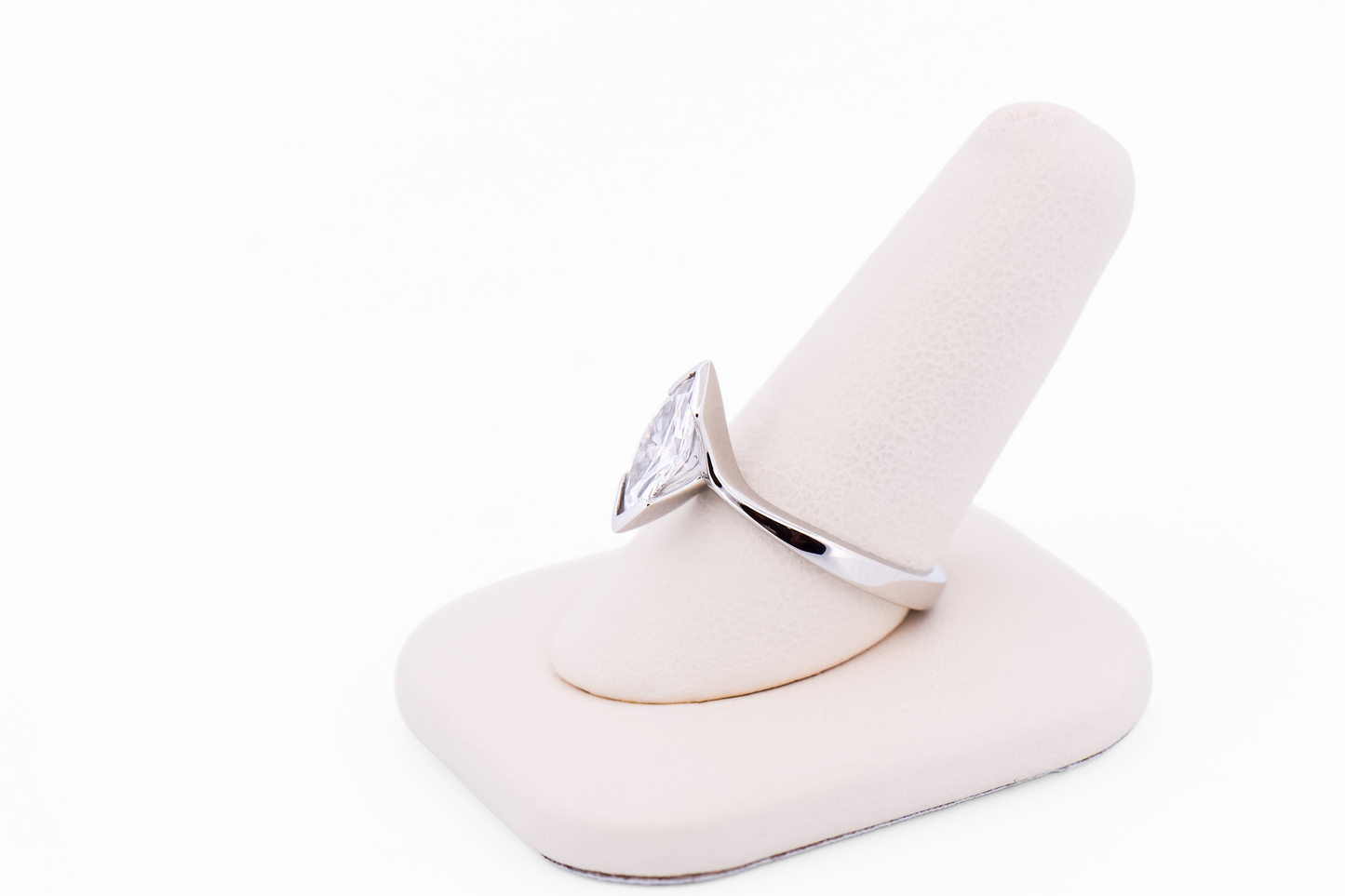 Elongated Marquise Lab-Grown Diamond Solitaire Engagement Ring in White Gold