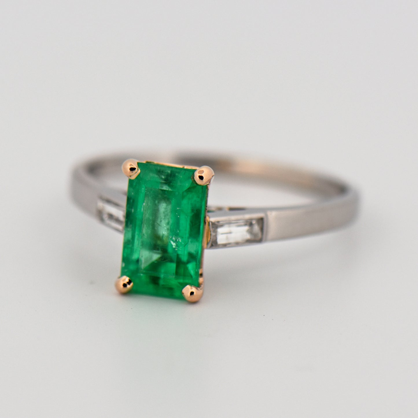 Estate Platinum & Emerald Engagement Ring
