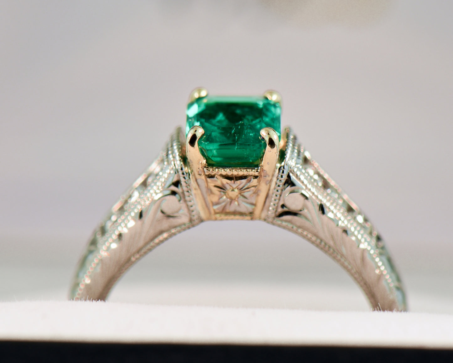 Gem Colombian Emerald & Diamond Ring