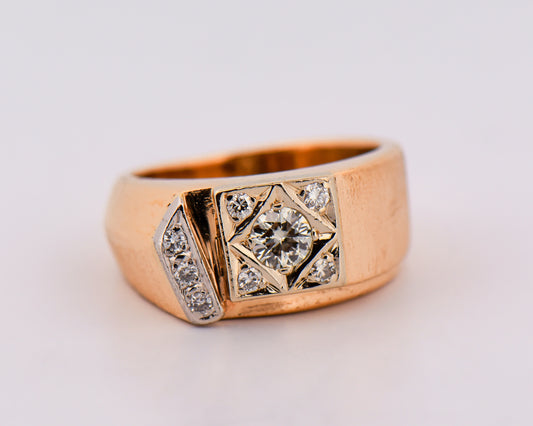 Estate Custom Gents Diamond Pinky Ring by Larry Rocz