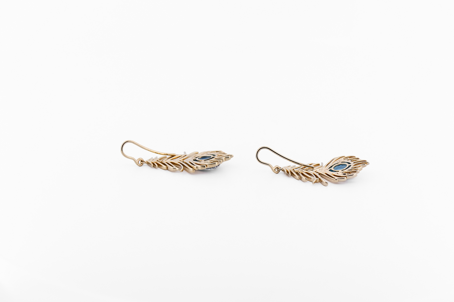 Estate Disney Enchanted Jasmine Earrings - Blue Topaz Feather Earrings
