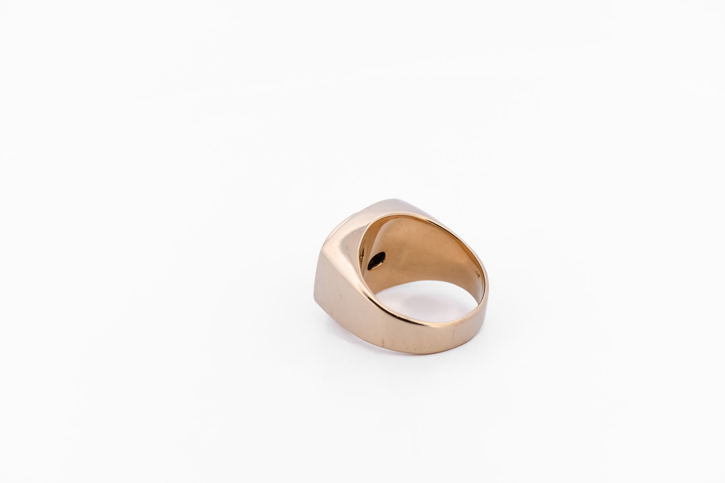Estate Gents Ring with Teal Sapphire, Baguette Diamonds & Heavy Gold