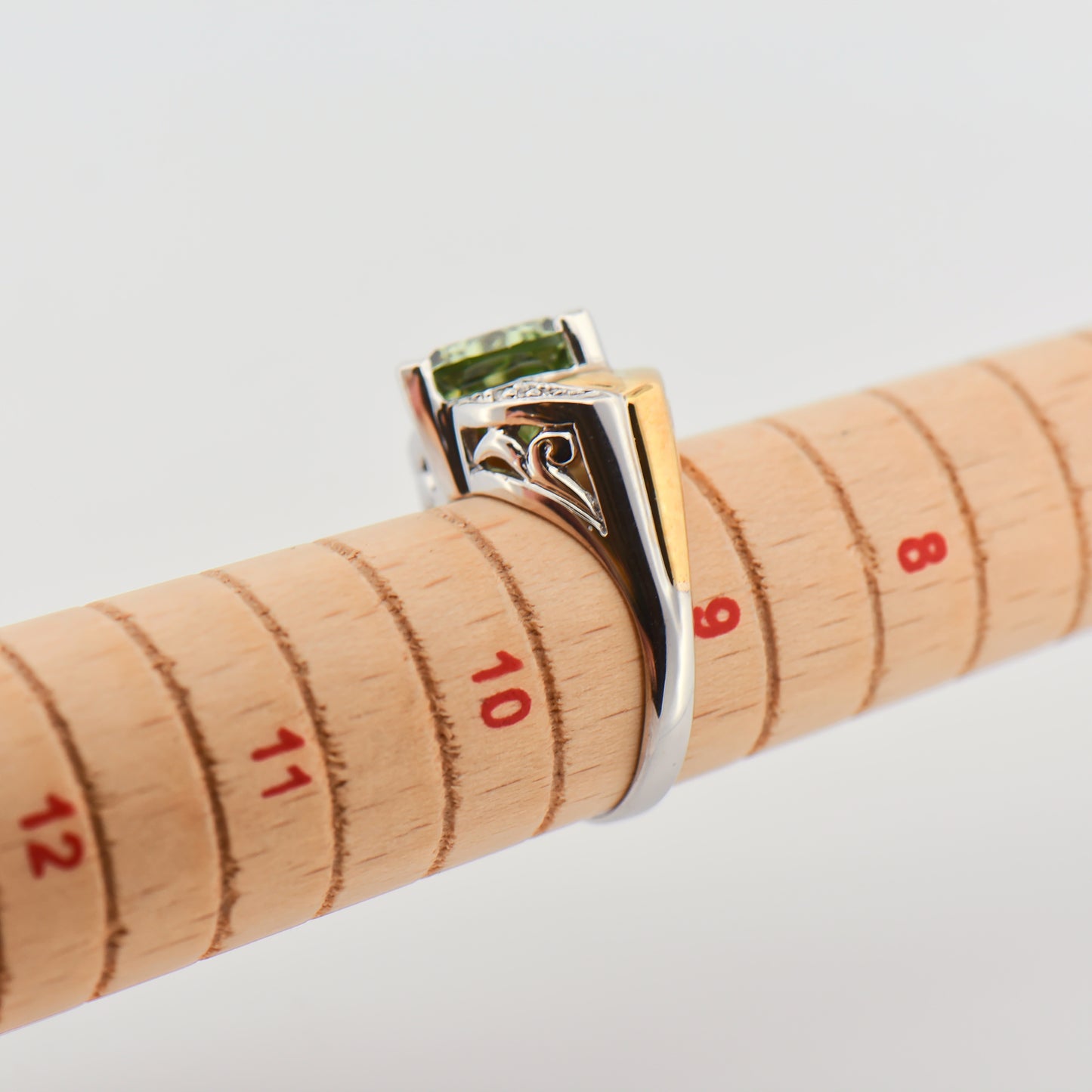 Estate Green Tourmaline Ring in Two-Tone Gold