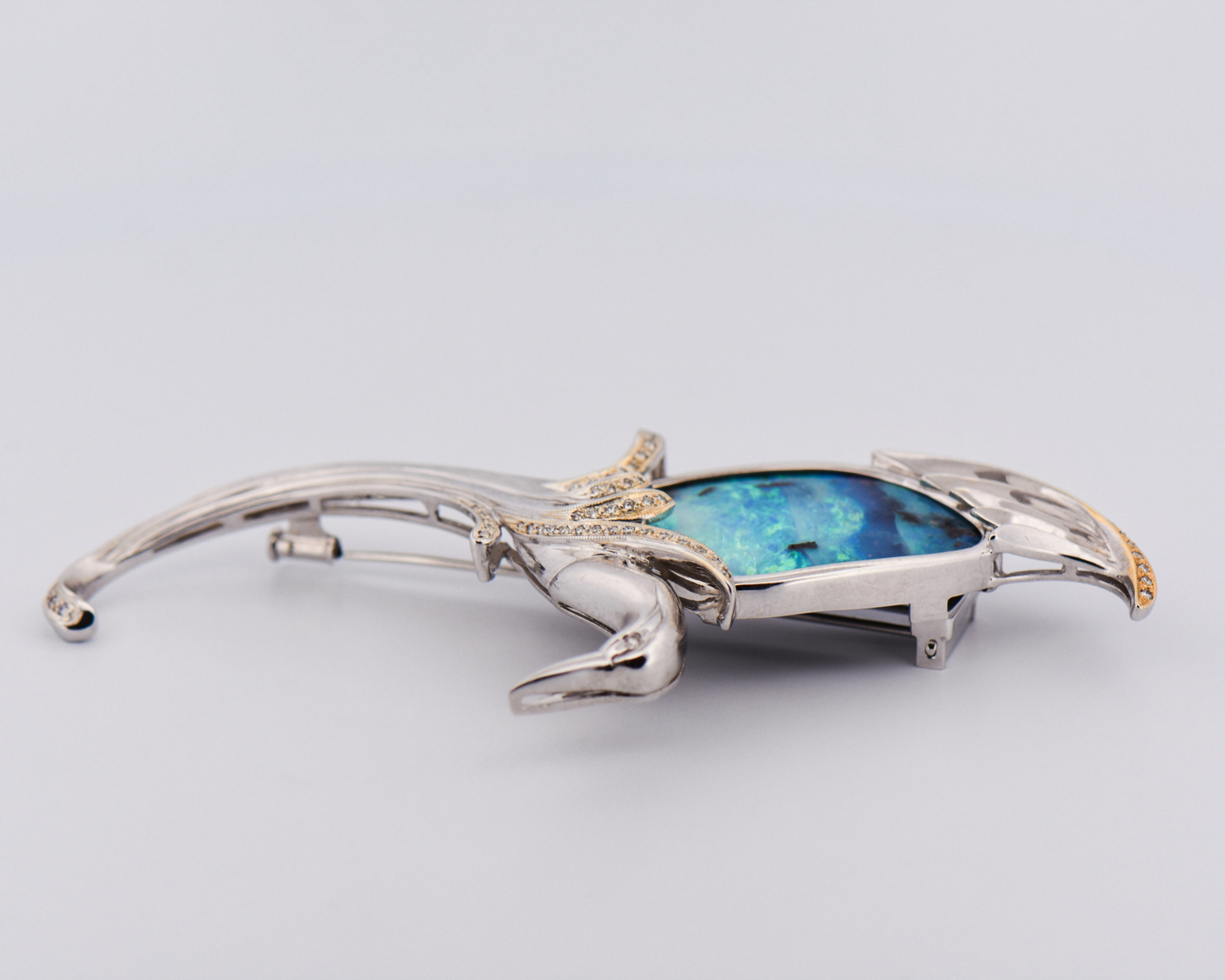Estate Hummingbird Boulder Opal Pin/Pendant