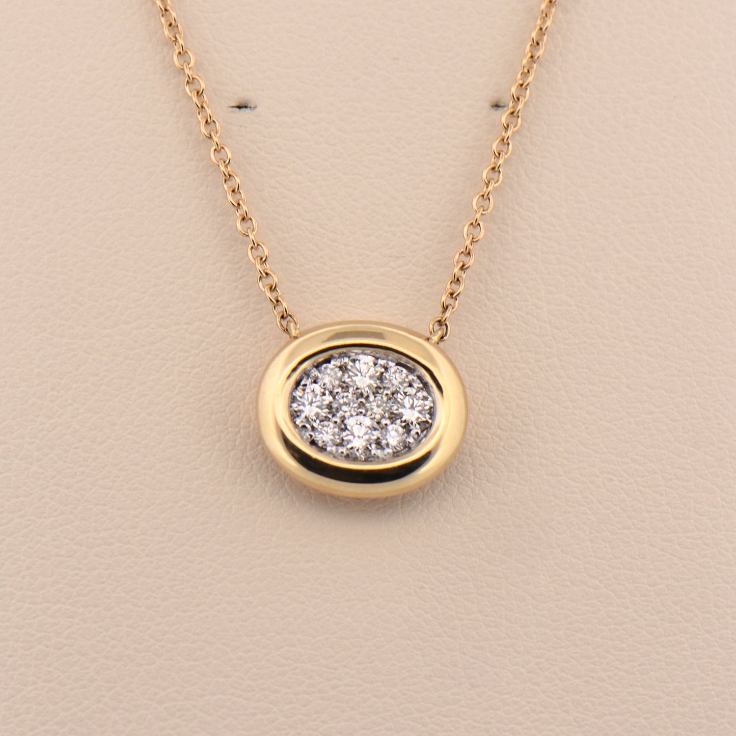 Estate Oval Pendant with Pave Diamonds