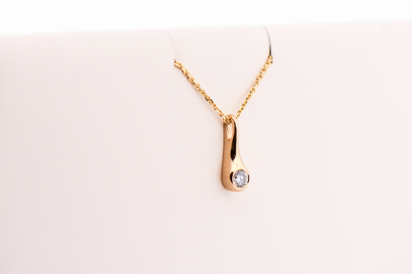 Estate Yellow Gold & Diamond "Drip Drop" Pendant and Earring Set
