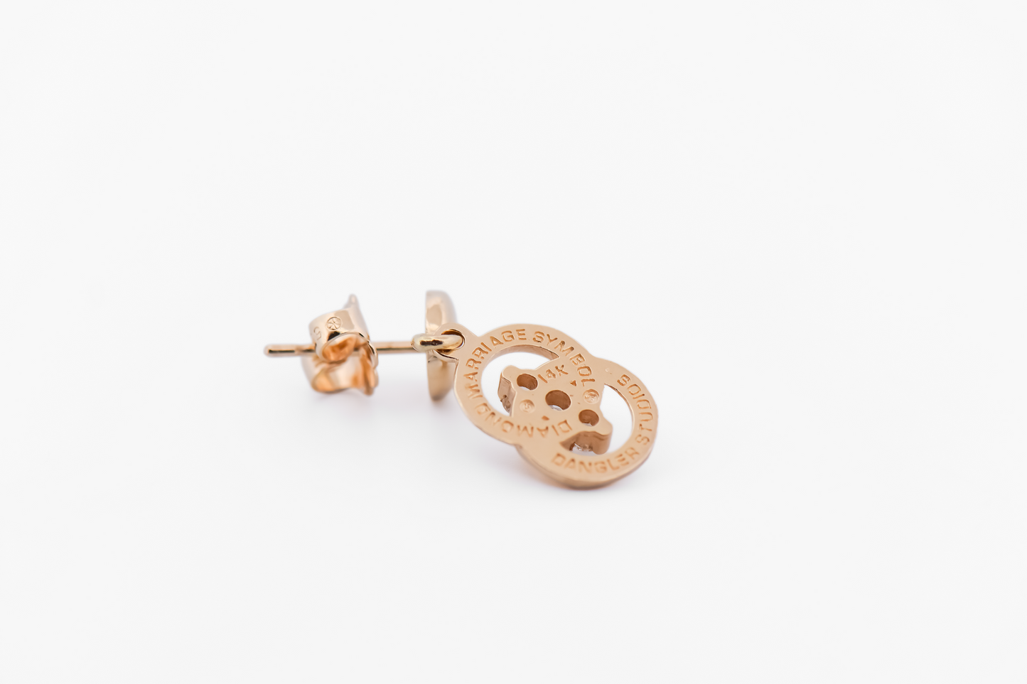 Estate Yellow Gold & Diamond Marriage Knot Earrings by Dangler Studios