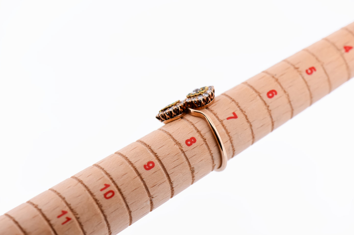 Exceptional Antique Demantoid Green Garnet & Diamond Toi et Moi Ring