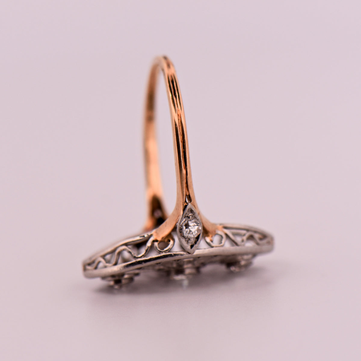 Belle Epoque Diamond Filigree Navette Ring