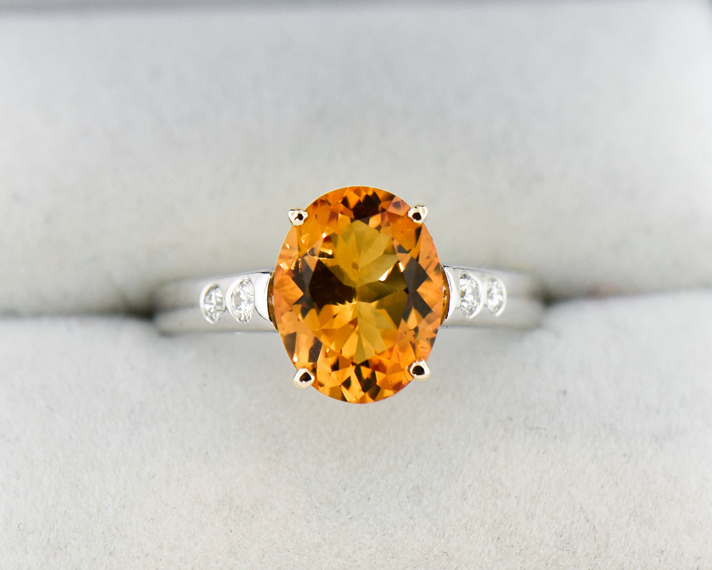 Fantastic Golden Citrine & Diamond Ring