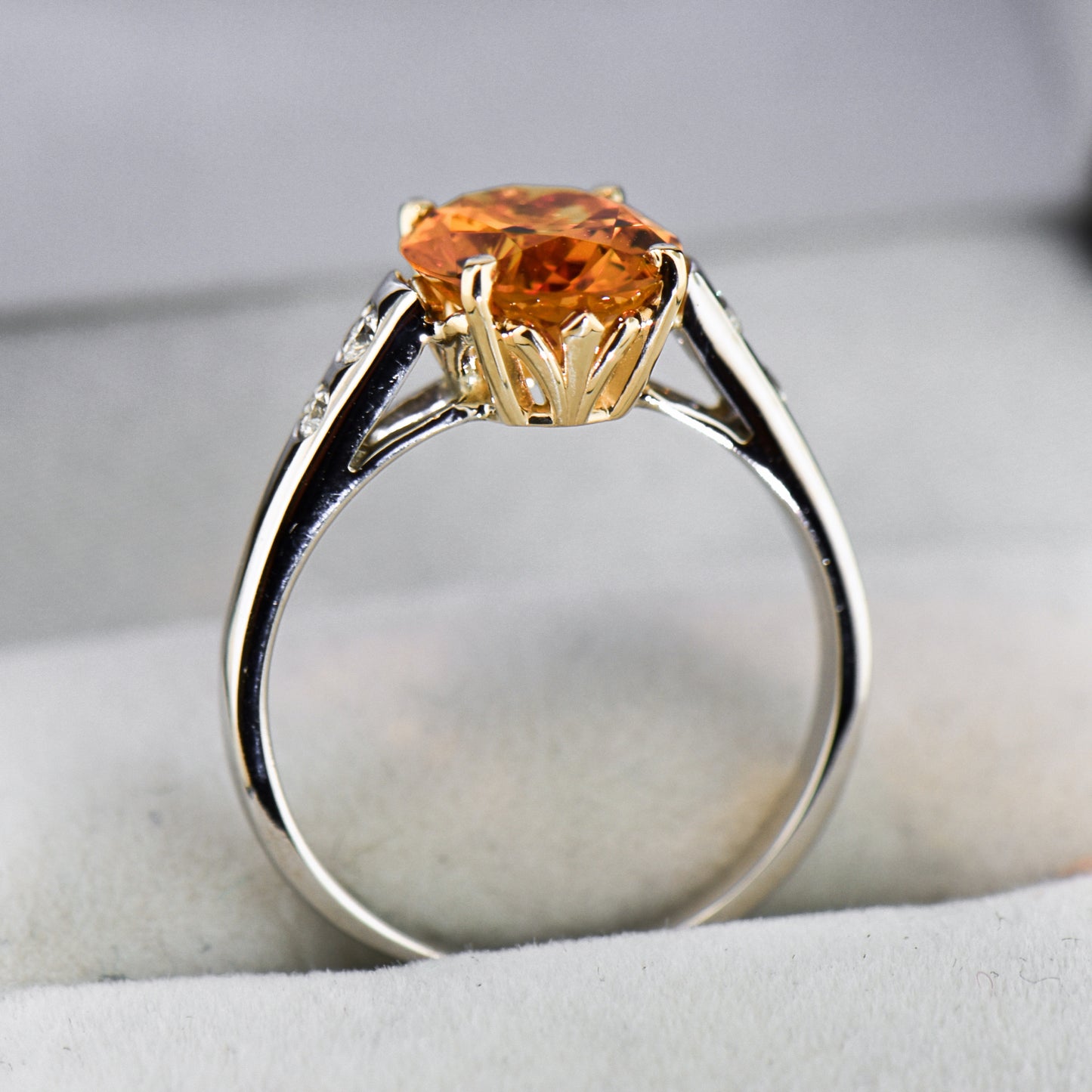 Fantastic Golden Citrine & Diamond Ring