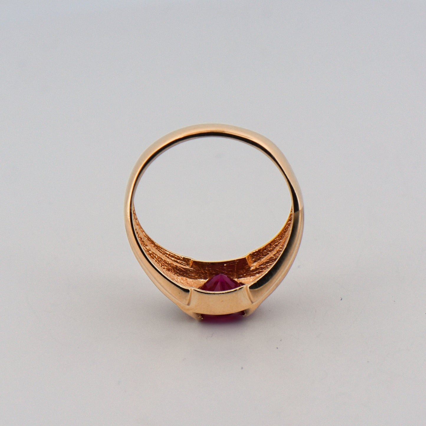 Vintage Gold Gents Ring with Large Natural Ruby