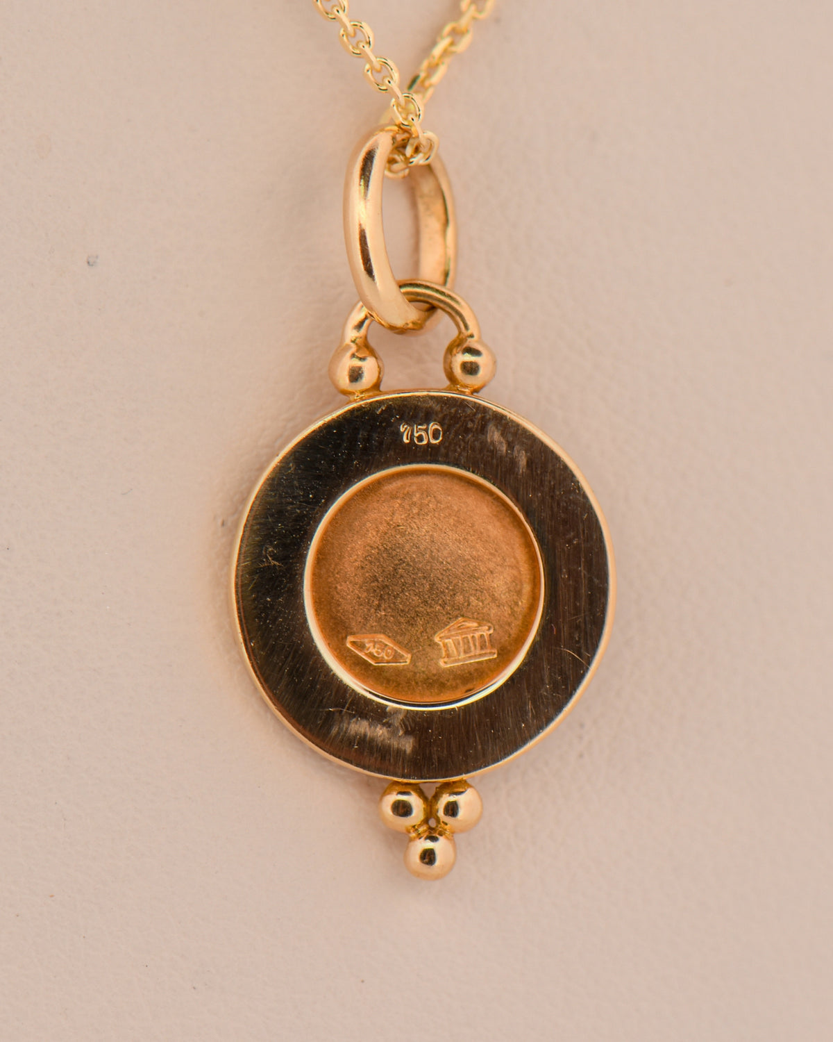Estate 18k Temple St Clair Angel Pendant with Diamonds