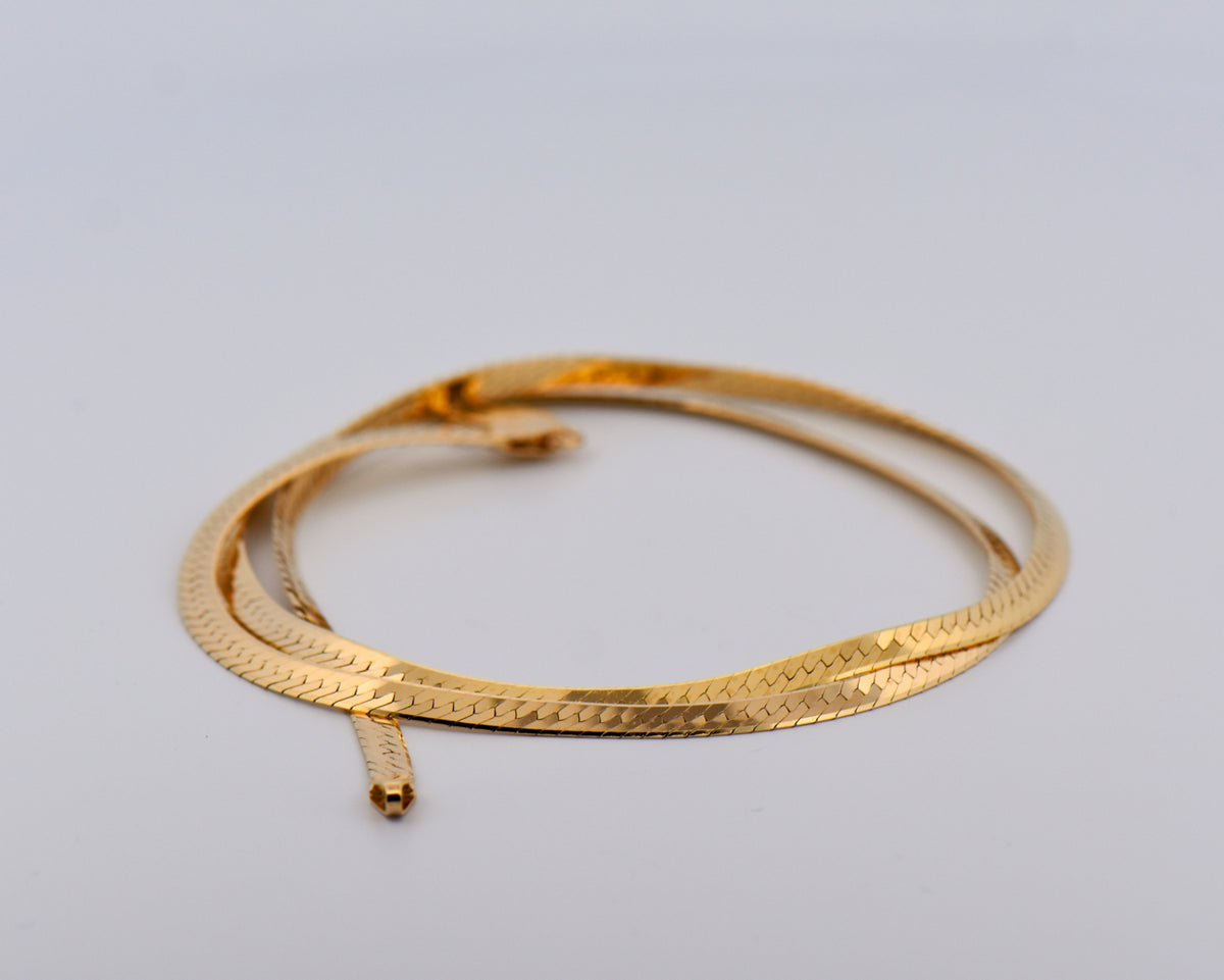 Estate Herringbone Chain in 14k Yellow Gold