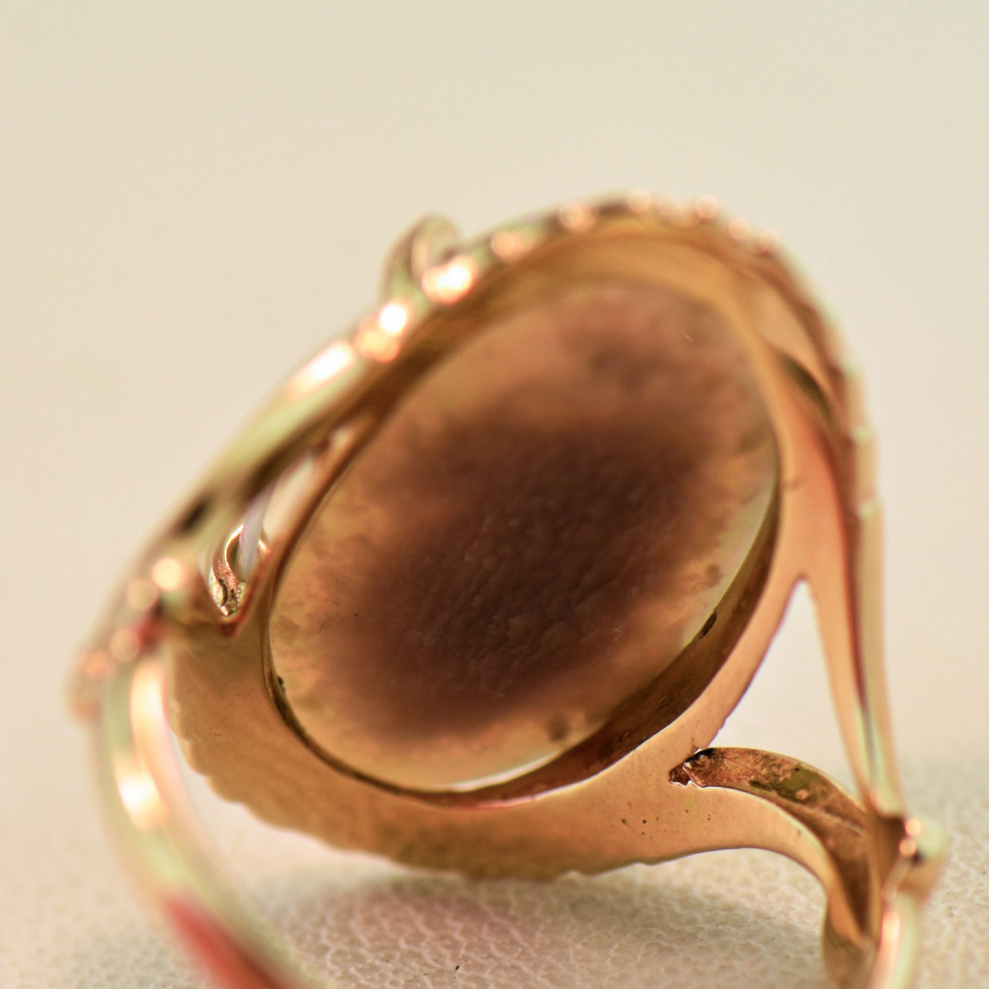 Estate Opal Cocktail Ring with Large Grey Base Australian Opal
