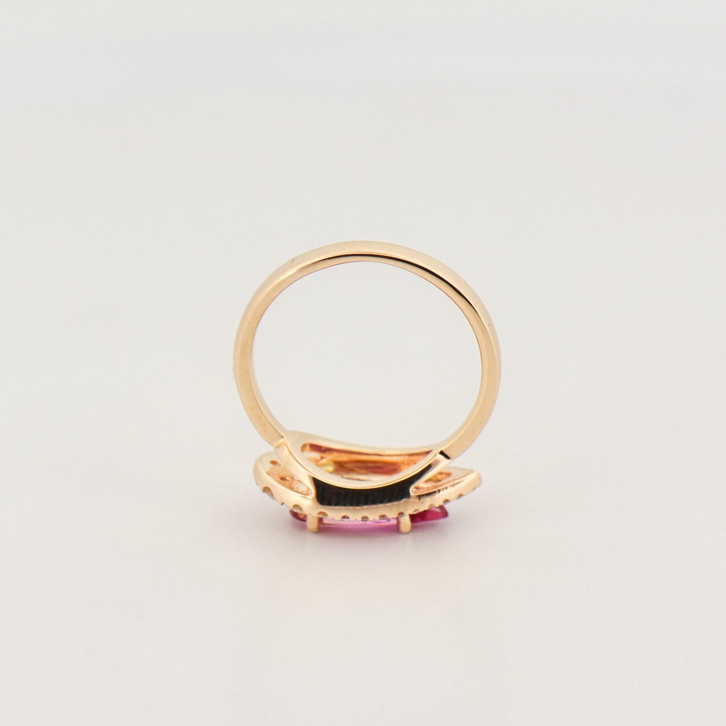 Imperial Topaz and Diamond Halo Ring in Yellow Gold
