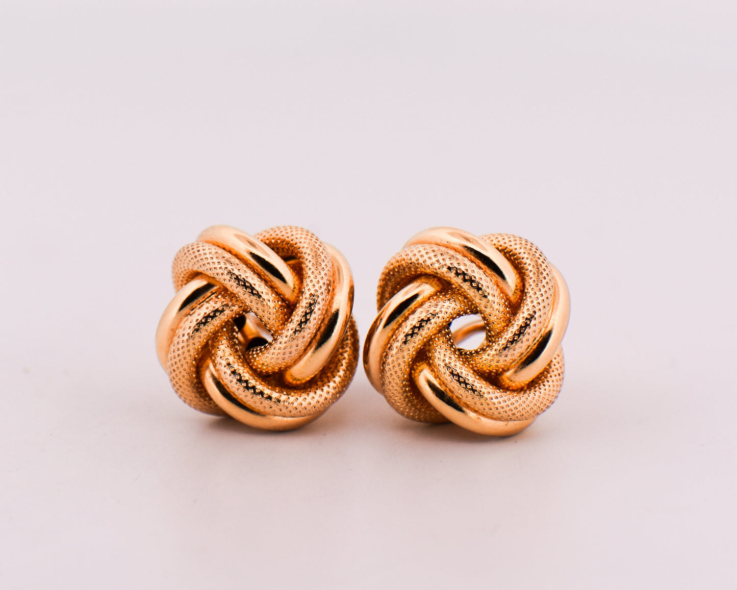 Italian Gold Love Knot Earrings with Omega Backs