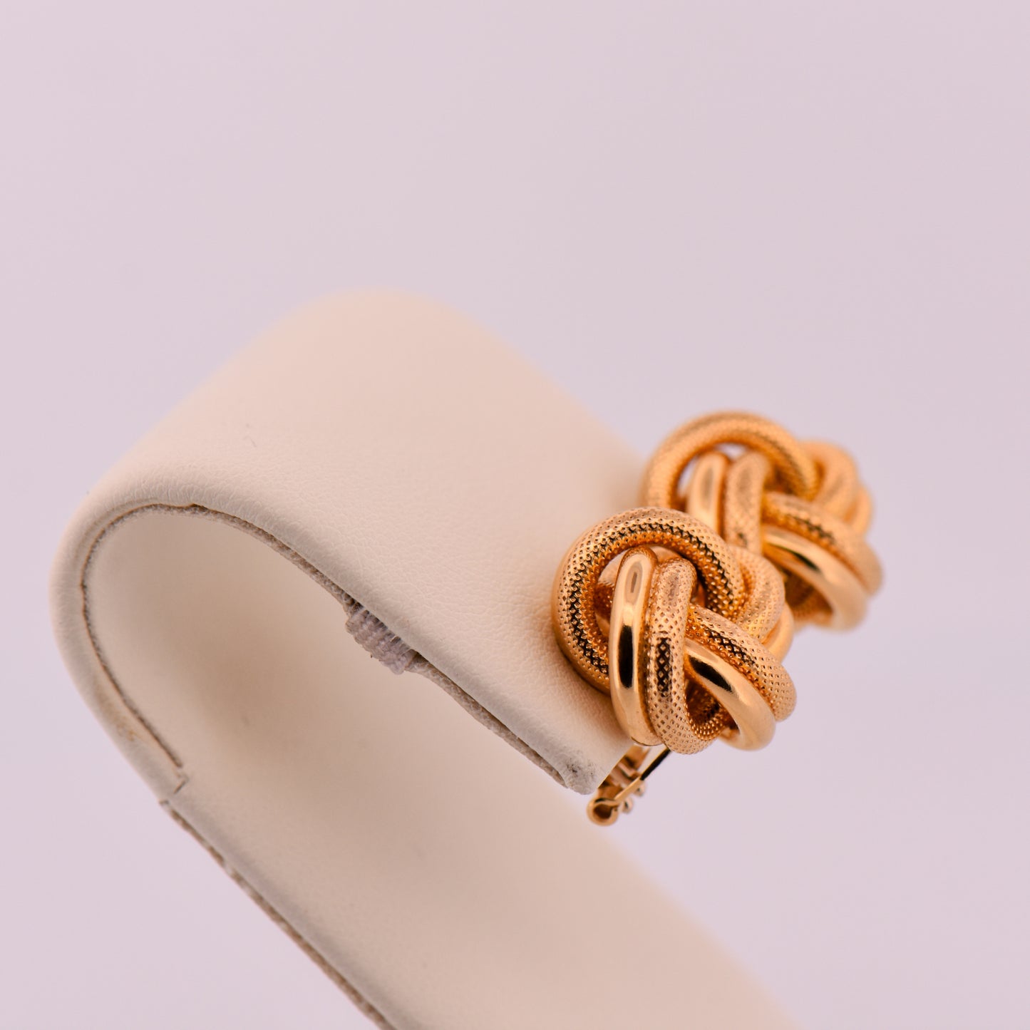 Italian Gold Love Knot Earrings with Omega Backs
