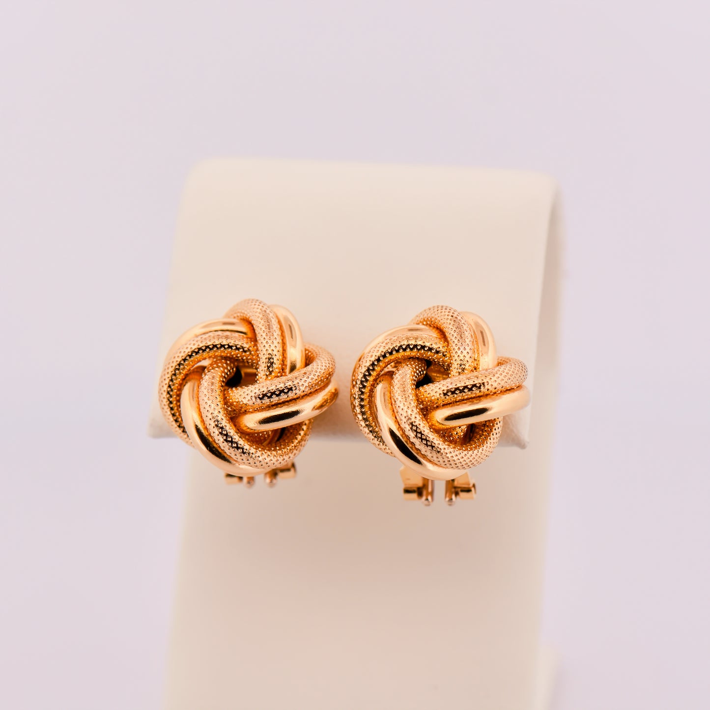 Italian Gold Love Knot Earrings with Omega Backs