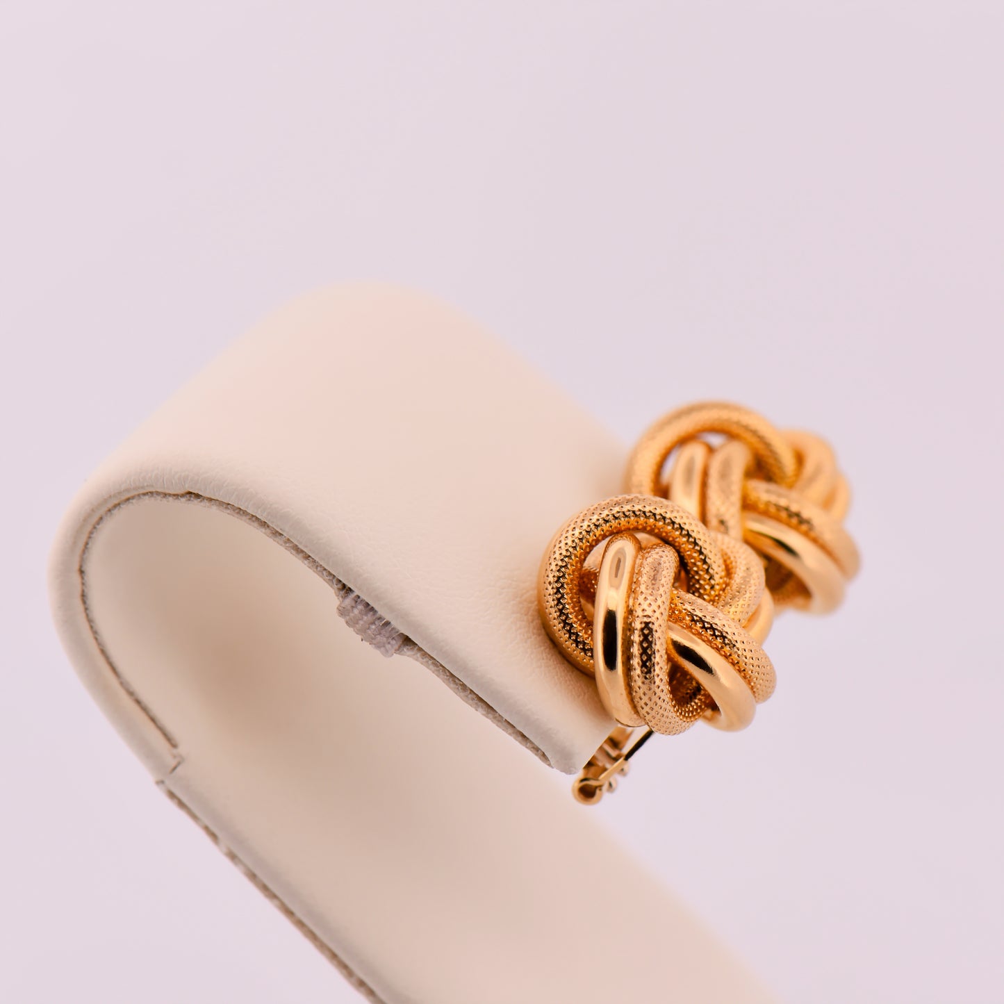 Italian Gold Love Knot Earrings with Omega Backs