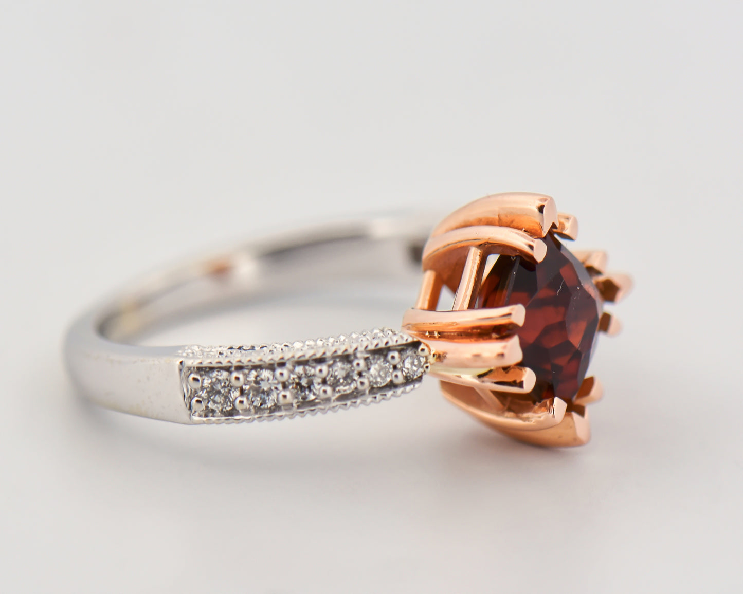 John Dyer Cut Cognac Tourmaline & Diamond Ring